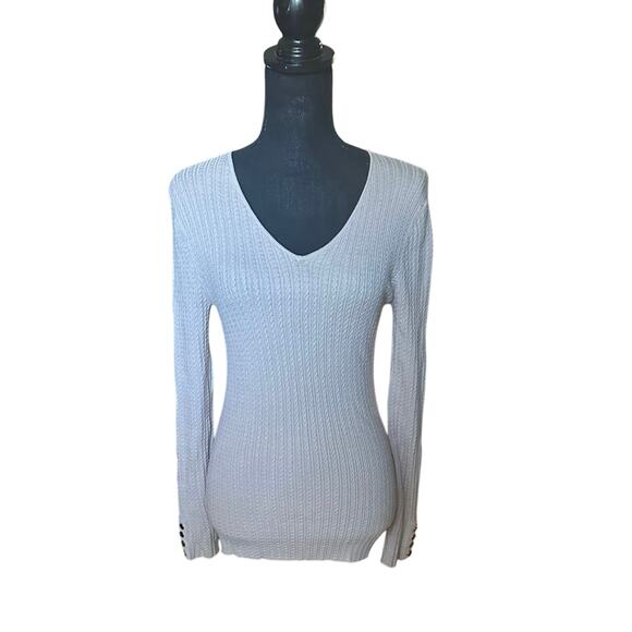 T Tahari Tan Knit Sweater - Picture 1 of 9
